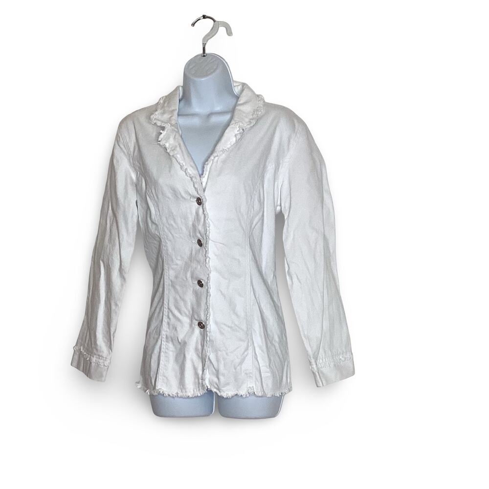 Maria Gabrielle Raw Hem Denim Jacket